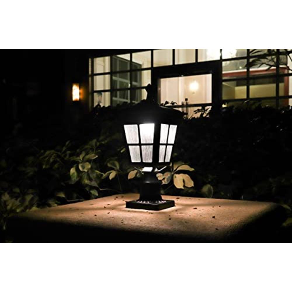 Kemeco ST4311AQ LED Cast Aluminum Solar Post Light Fixture with 3-Inch Fitter Base for Outdoor Garden Post Pole Mount