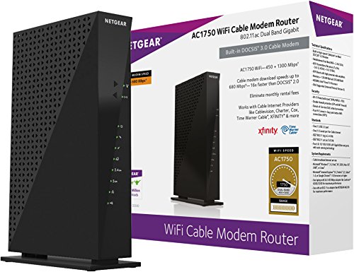 Netgear C6300-100NAS AC1750 (16x4) DOCSIS 3.0 WiFi Cable Modem Router Combo (C6300) Certified for Xfinity from Comcast,