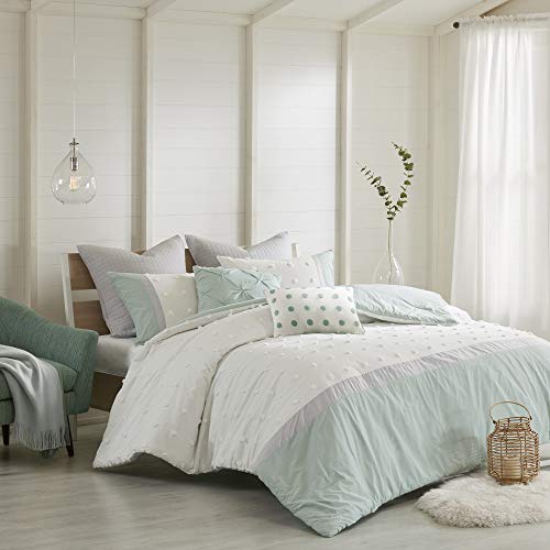 Urban Habitat Cotton Comforter Set-Tufts Pompom Design All Season Bedding, Matching Shams, Decorative Pillows, King/Cal King(104
