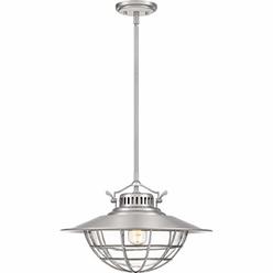 Quoizel CKSB2818BN Starboard Ship Lantern Pendant Ceiling Lighting, 1-Light, 100 Watt, Brushed Nickel (12"H x 18"W)