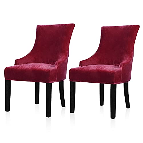 Lellen Velvet Stretch Wingback Chair Cover Slipcover - Reusable Arm Chair Protector Cover for Dining Room Banquet Home Decor etc