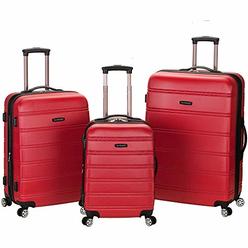 Rockland F160-RED Melbourne 3 Pc ABS Luggage Set - Red