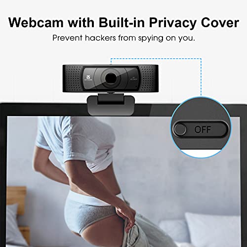 Vitade HD Webcam 1080P with Microphone & Cover Slide, Vitade 928A Pro USB Computer Web Camera Video Cam for Streaming Gaming Conferenci