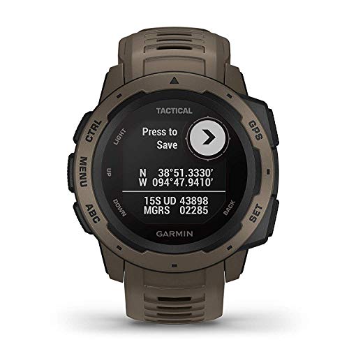 Garmin Instinct Tactical Edition Watch and Wearable4U 2200 mAh Power Bank Bundle (Tactical Coyote Tan)