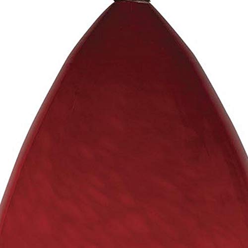 Benjara Oval Glass Shade Pendant Lighting with Cord, Set of 4, Red and Silver