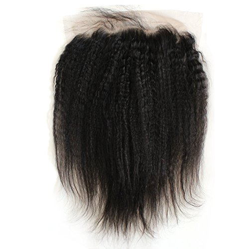ZigZag Hair Kinky Straight 13x6 Lace Frontal Closure Brazilian Human Hair Pre Plucked Natural Hairline Ear to Ear Full Lace Clos