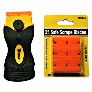 Miniscraper 25 Plastic Double Edged Razor Blade and Titan Razor Scraper