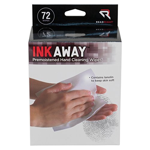 Read Right InkAway Hand Cleaning Wipes, 72 Wipes per Box (RR1302)