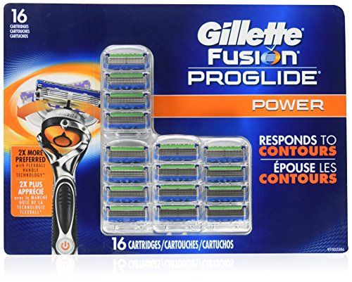Gilete Fusion ProGlide Power Refill Razor Replacement Cartridges 16 Count