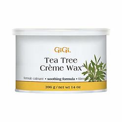GiGi Tea Tree Creme Hair Removal Soft Wax with Soothing Formula, 14 oz
