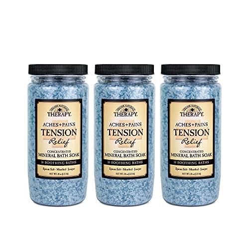 Village Naturals Therapy, Mineral Bath Soak, Aches & Pains Tension Relief, 20 Oz, Pack of 3