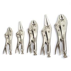 WORKPRO 5-Piece Locking Pliers Set(5/7/10 inch Curved Jaw Pliers,6.5/9 inch Long Nose Pliers)? W001316A