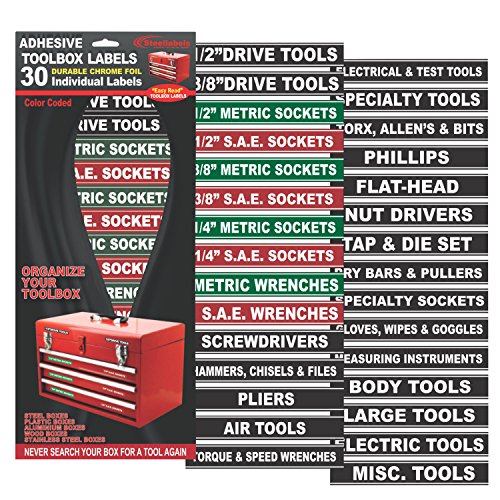 SteelLabels Green Adhesive Toolbox Labels