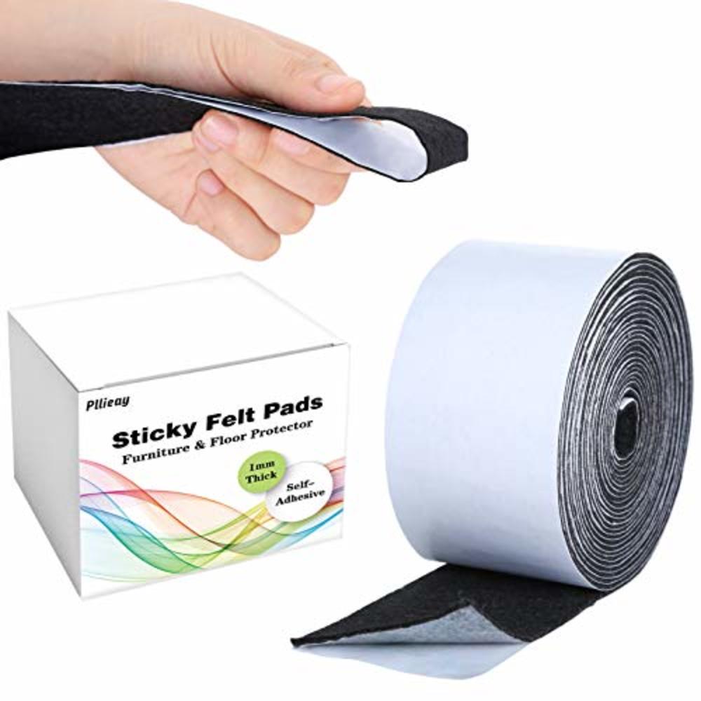 Pllieay 1 Pack Felt Tape in Self Adhesive, Polyester Felt Tape Furniture Felt Strips 1.96 inch x 0.04 inch x 14.7 feet for Furni