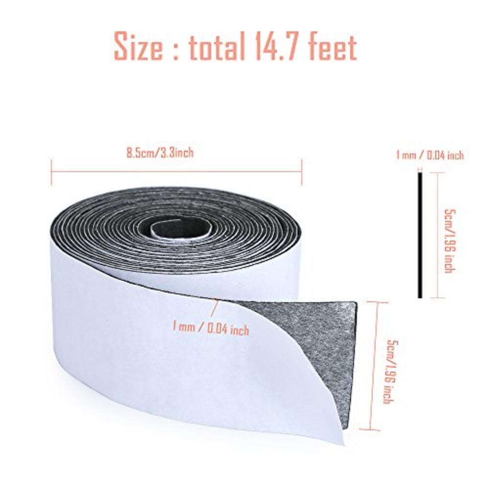Pllieay 1 Pack Felt Tape in Self Adhesive, Polyester Felt Tape Furniture Felt Strips 1.96 inch x 0.04 inch x 14.7 feet for Furni