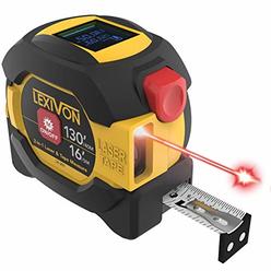 LEXIVON 2 in 1 Digital Laser Tape Measure | 130ft/40m Laser Distance Meter Display On Backlit LCD Screen with 16ft/5m Au
