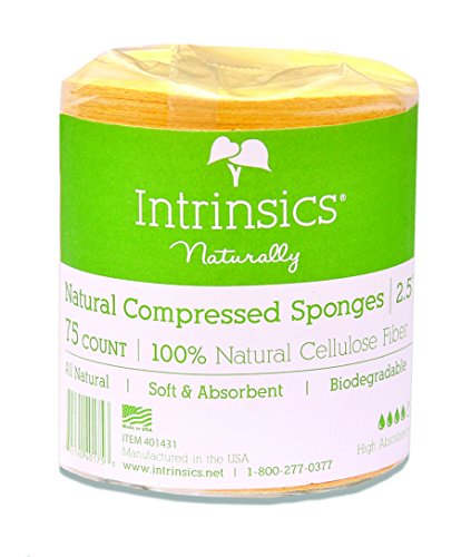 Intrinsics Natural Compressed Cellulose Sponges for Face 2.5" - 75 Count