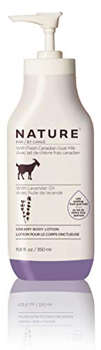Nature By Canus Creamy Body Lotion, Lavender Oil, 11.8 Oz, With Smoothing Fresh Canadian Goat Milk, Vitamin A, B3, Potassium, Zi