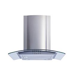 Winflo 30 In. Convertible Stainless Steel/Glass Wall Mount Range Hood with Mesh Filters and Push Button Control