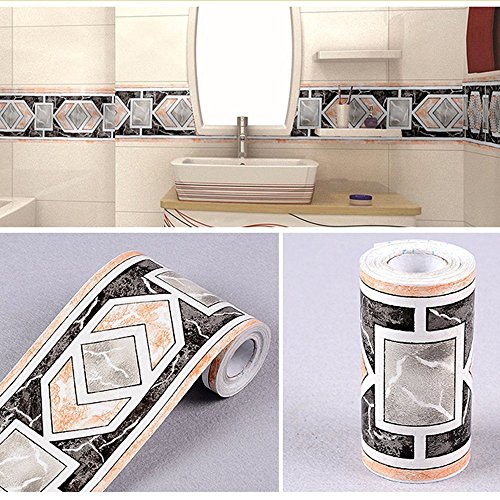 Yifely Modern Geometric Wallpaper Border Self Adhesive Wall ...