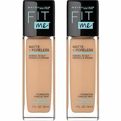 Maybelline New York Maybelline Fit Me Matte + Poreless Liquid Foundation Makeup, Soft Tan, 2 COUNT Oil-Free Foundation