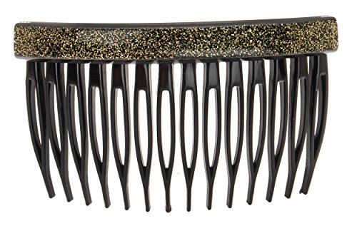 France Luxe Basic Side Comb - Gold Glitter/Black
