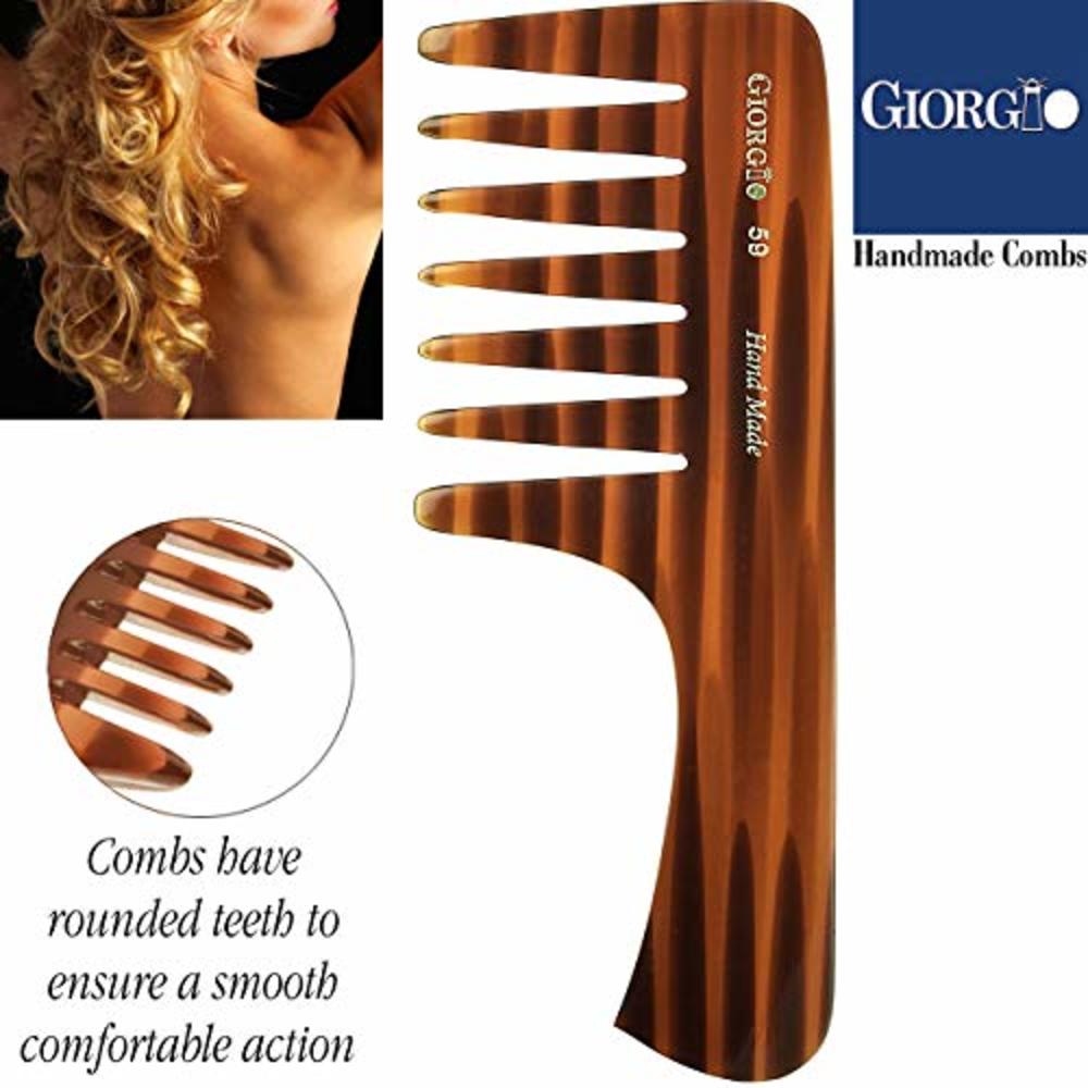 Giorgio G59 Large Coarse Hair Detangling Comb, Wide Teeth for Long Thick  Curly Wavy Hair. Hair