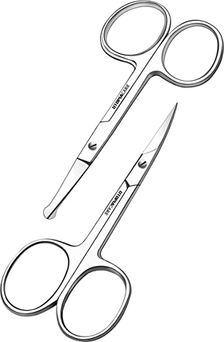 Utopia Care - Curved and Rounded Facial Hair Scissors for Men - Mustache, Nose Hair & Beard Trimming Scissors, Safety Use for Ey