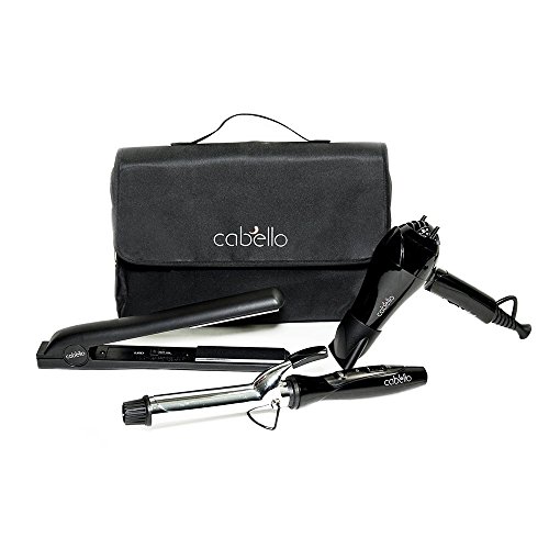 Cabello Professional Hair Tools- Cabello Prime 4 Piece Style/Travel Tool Kit (Black)