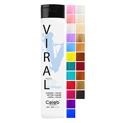 Celeb Luxury Viral Colorwash, Professional Semi-Permanent Hair Color  Depositing Shampoo, Pastel Baby Blue