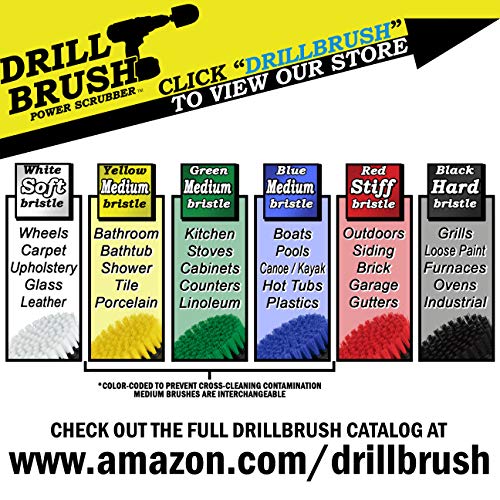 Drill Brush Power Sc Drillbrush 4 Piece Nylon Power Brush Tile and Grout Bathroom Cleaning Scrub Brush Kit - Drill Brush Power Scrubber Brush Set - P
