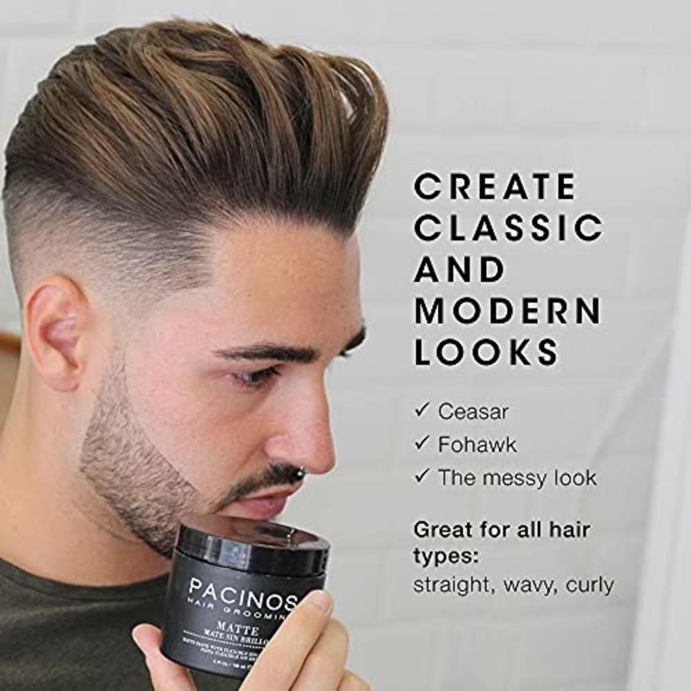 Pacinos Matte Hair Paste - Flexible Hold, No Shine, Sculpting & Styling Wax,  Long Lasting Definition &