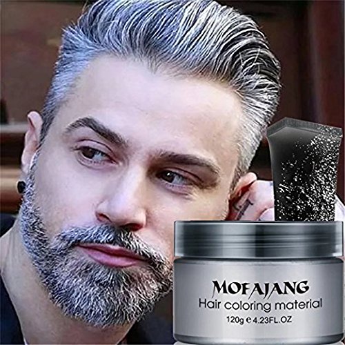 eFly Temporary Silver Gray Hair Wax Pomade for People, Luxury Coloring Mud Grey  Hair Dye,Washable