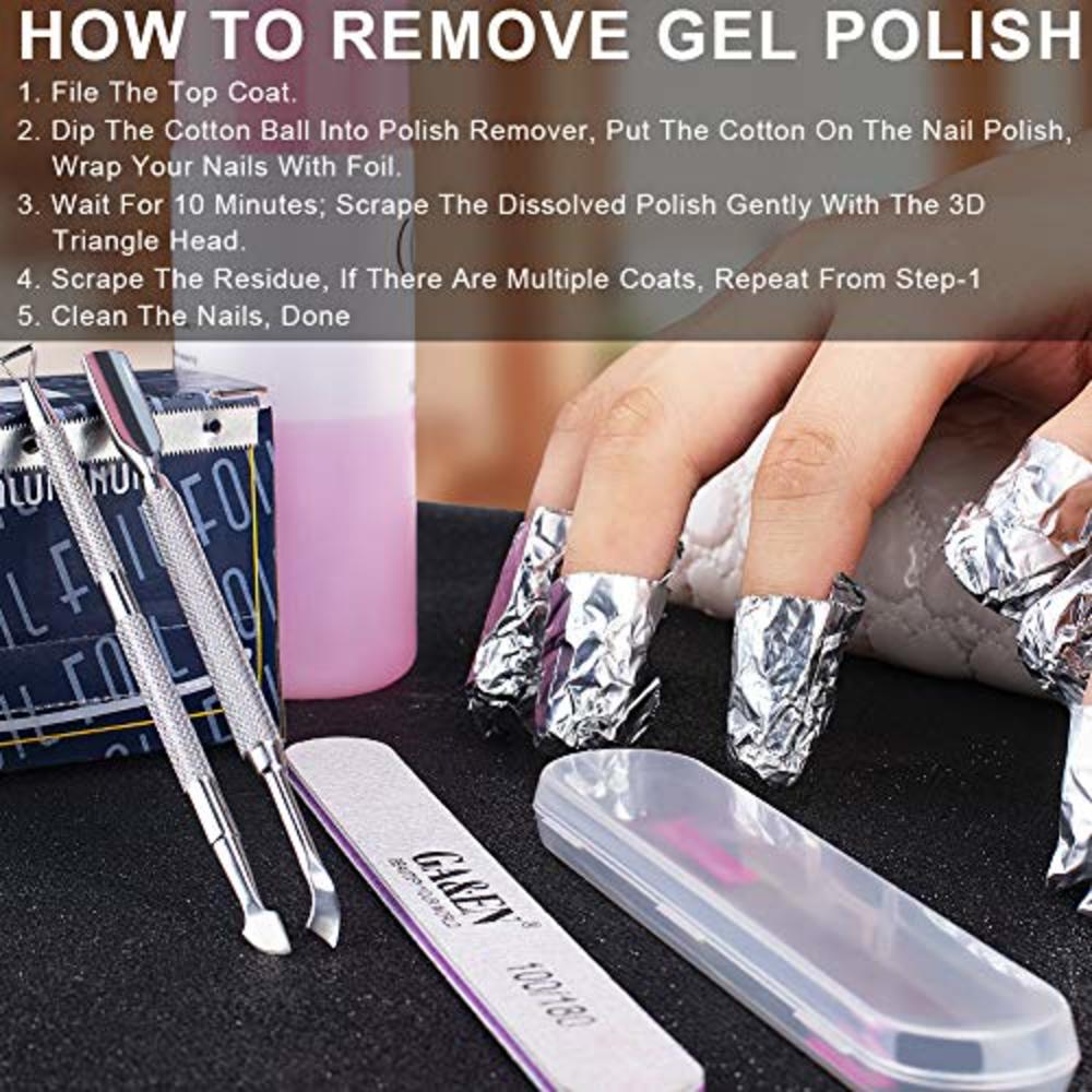 GA&EN 2PCS Metal Silver Cuticle Pusher and Cutter Remover Salon Quality Stainless Steel Acetone Gel Nail Polish Peeler Scraper Durable