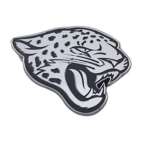 FANMATS NFL Jacksonville Jaguars Chrome Emblem, Chrome, 2.36x3.15