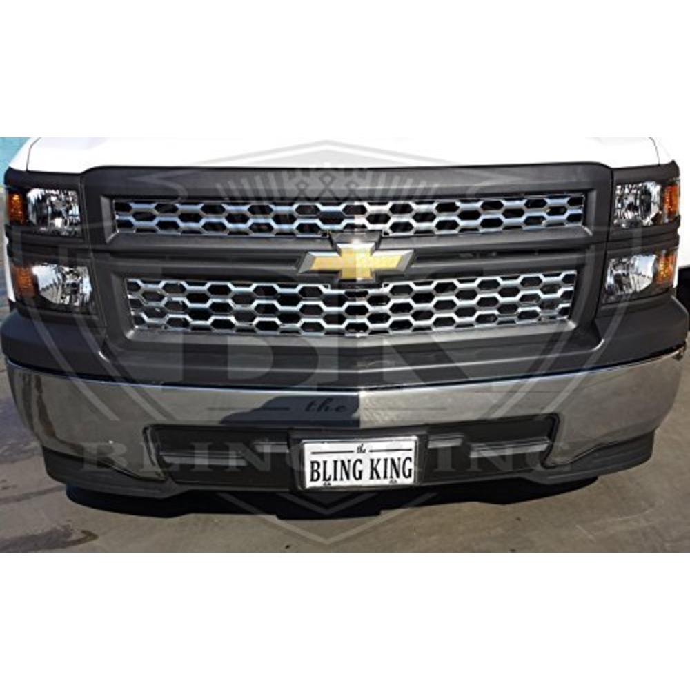 BLING KING 2014 Chevy Silverado Chrome Mesh Grille Insert Overlay Trim (Does NOT fit LTZ)