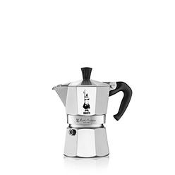 Bialetti Moka Express: Iconic Stovetop Espresso Maker, Makes Real Italian Coffee, Moka Pot 3 Cups (4.4 Oz - 130 Ml) , Aluminium, Silver