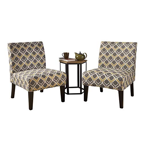 christopher knight h GDF Studio Kassi Fabric Dining Chair yellow + gray set of 2