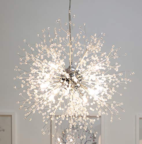 43219-95230 GDNS Chandeliers Firework LED Light Stainless Steel Crystal  Pendant Lighting Ceiling Light Fixtures Chandeliers Lighting,Dia 23.