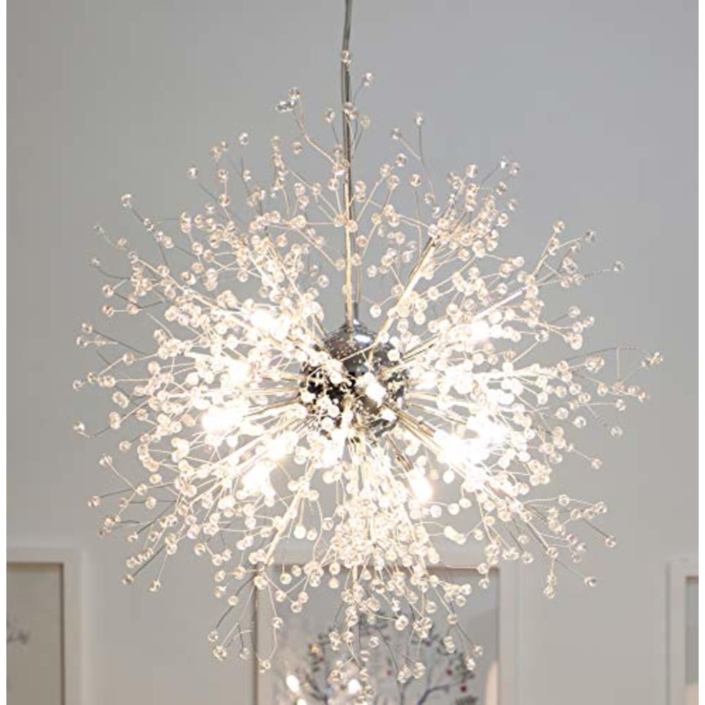 GDNS Chandeliers Firework LED Light Stainless Steel Crystal Pendant Lighting Ceiling Light Fixtures Chandeliers Lighting,Dia 23.