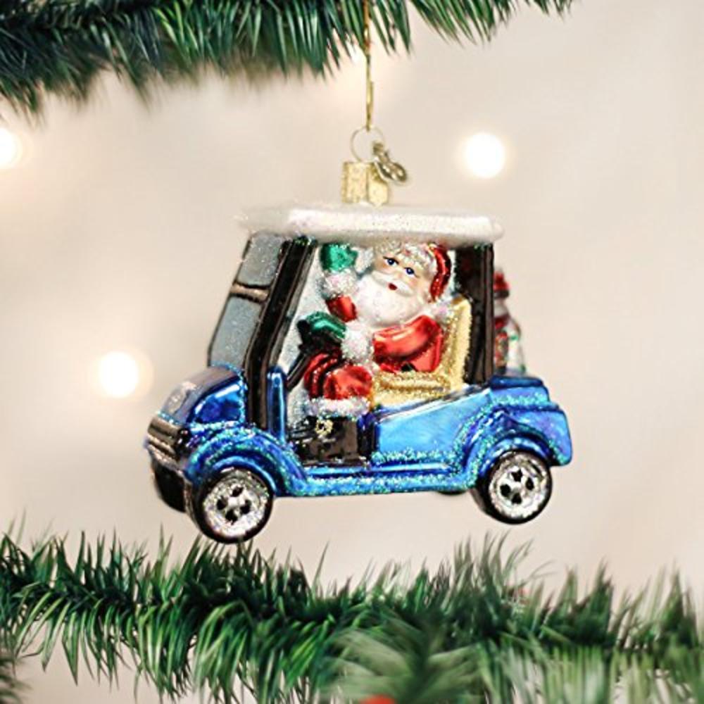 Old World Christmas Lover Gifts Glass Blown Ornaments for Christmas Tree Golf Cart