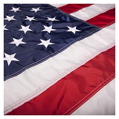 Pioneer Flag Company PFC - American Flag: 3x5 ft (US Flags - Embroidered Stars, Sewn Stripes, Brass Grommets) Indoor/Outdoor Use. Quality High Streng