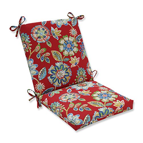 Pillow Perfect Outdoor/Indoor Daelyn Cherry Square Corner Chair Cushion, 36.5" x 18", Red