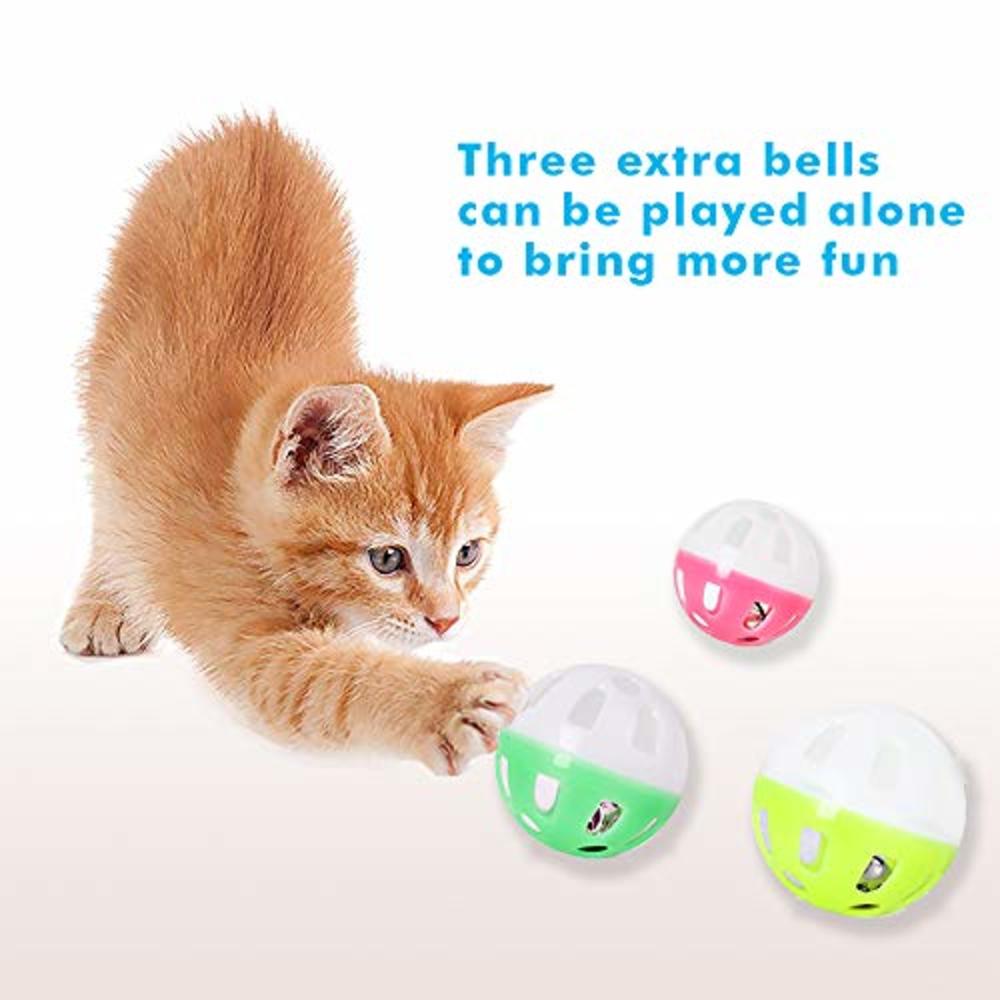 UPSKY Cat Toy Roller 3-Level Turntable Cat Toys Balls with Six Colorful Balls Interactive Kitten Fun Mental Physical Exercise Pu