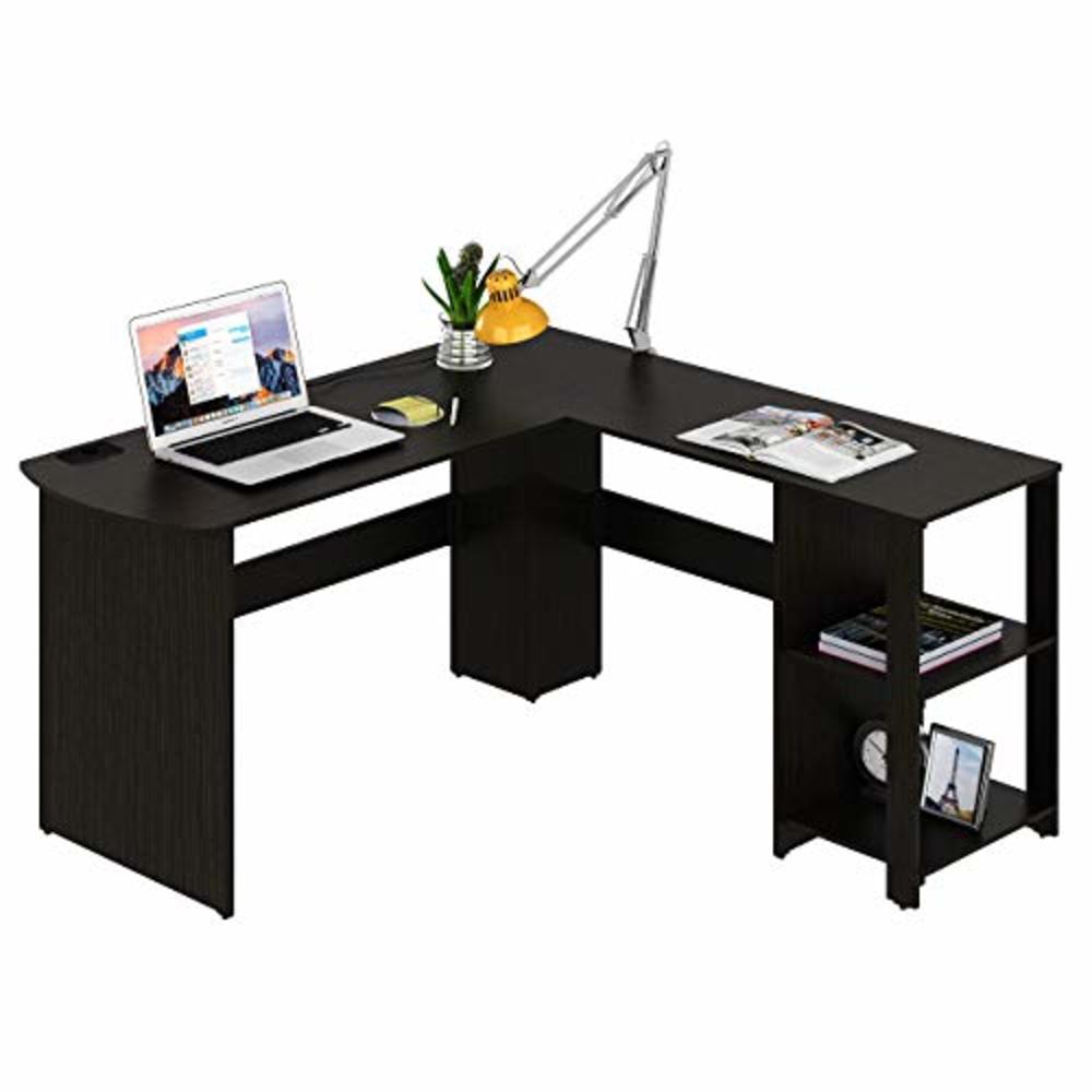 OD-002-1Z SHW L-Shaped Home Office Wood Corner Desk, Espresso