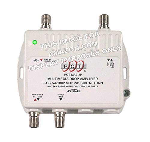 PCT 2-Port Bi-Directional Cable TV HDTV Amplifier Splitter Signal Booster with Passive Return Path