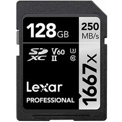 Lexar Professional 1667x 128GB SDXC UHS-II Card, Up To 250MB/s Read, for Professional Photographer, Videographer, Enthusiast (LS