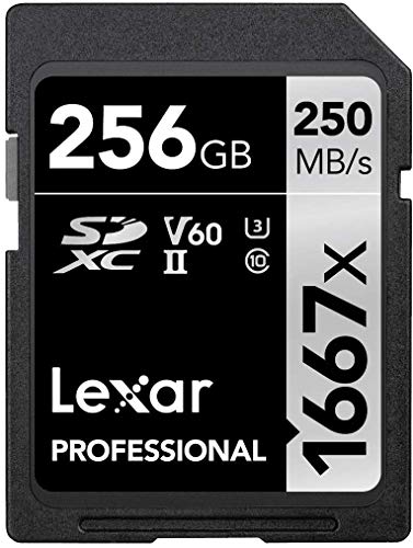 Lexar Professional 1667x 256GB SDXC UHS-II Card, Up To 250MB/s Read, for Professional Photographer, Videographer, Enthusiast (LS