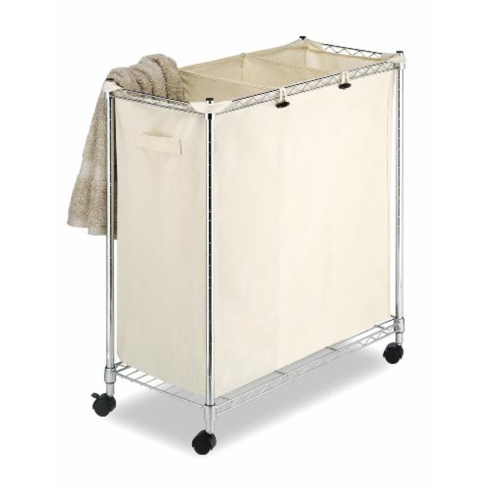 Whitmor 3 Section Rolling Supreme Laundry Sorter with Removable Canvas Bags