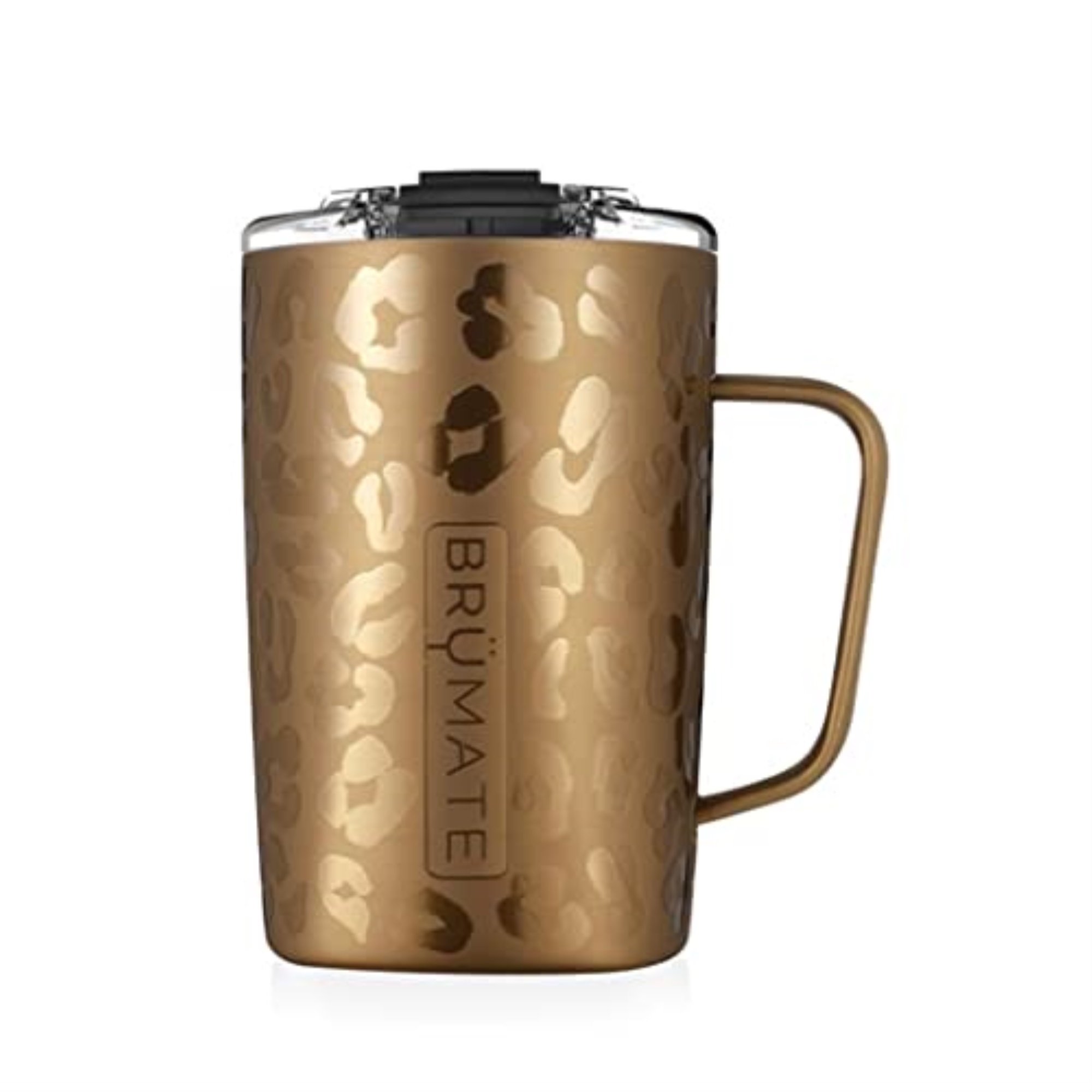BruMate 6027242 INSULATED MUG GOLD 16OZ BruMate Toddy 16 oz Leopard Gold BPA Free Insulated Mug
